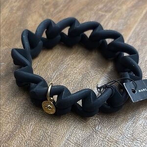 Marc Jacob’s Black Chunky Bracelet with Gold Charm